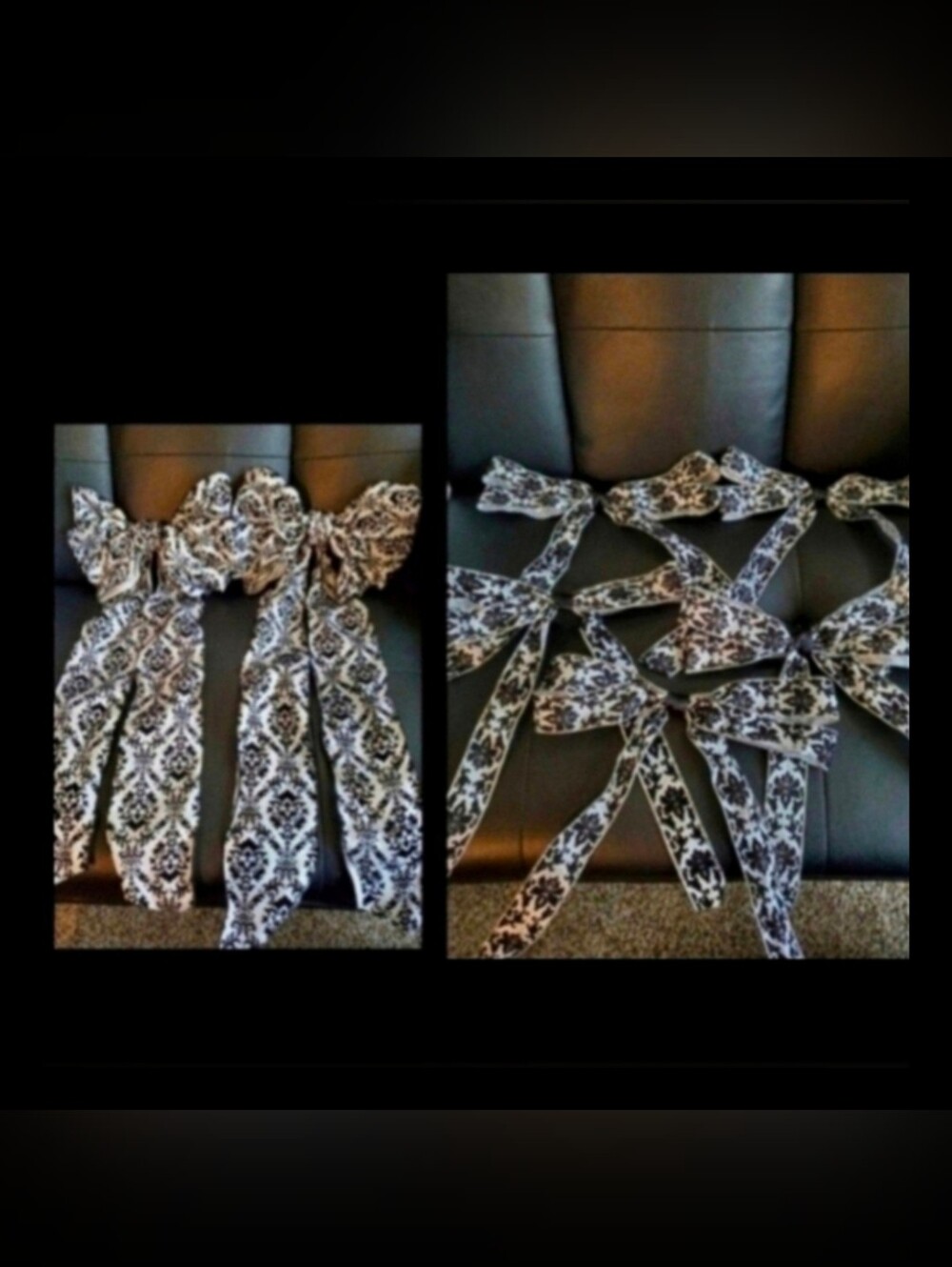Damask Print Bows